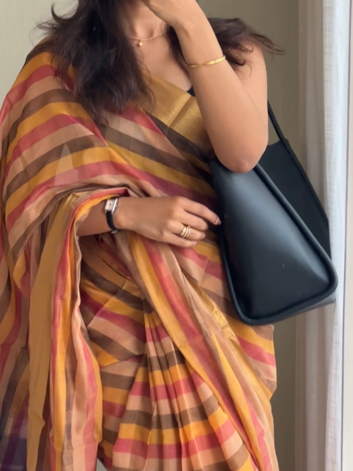 Earthy Stripes Tissue Silk Blend Saree