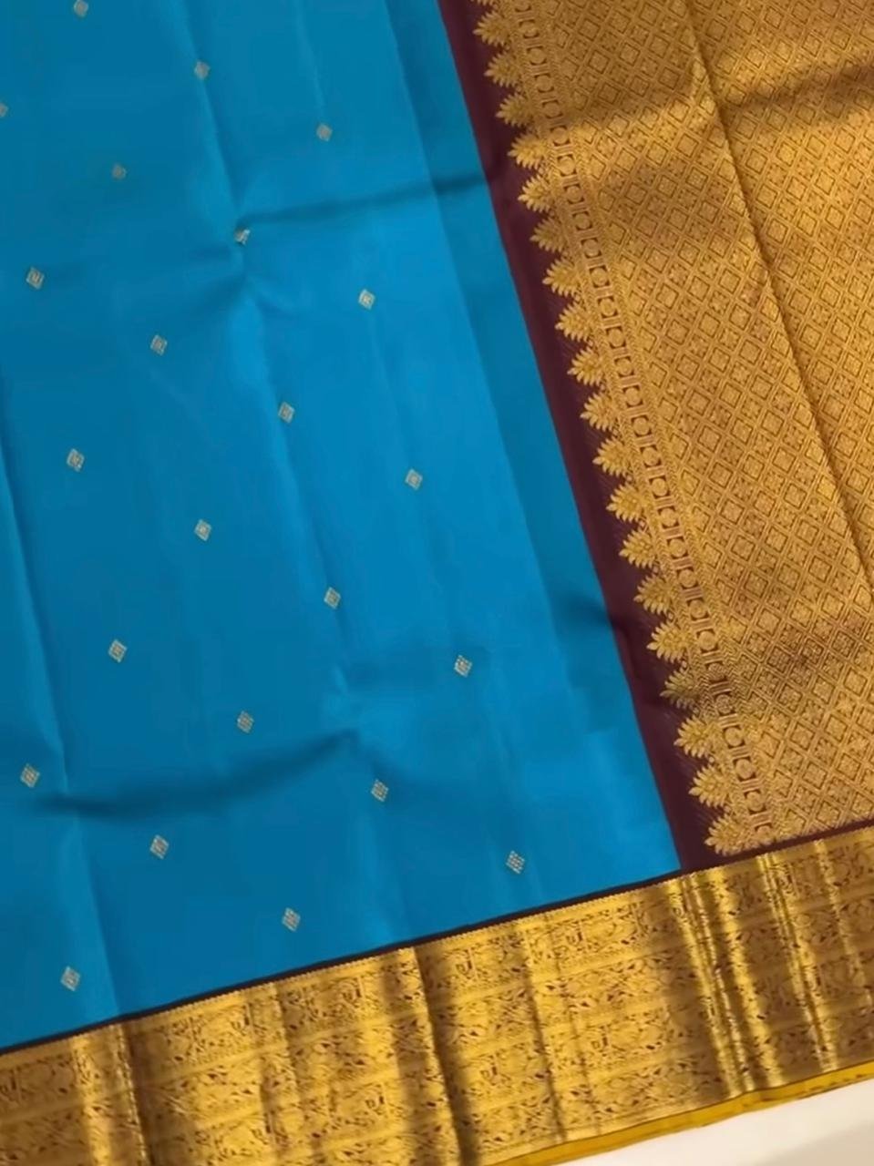 2G Rama blue handwoven kanchipuram silk saree 