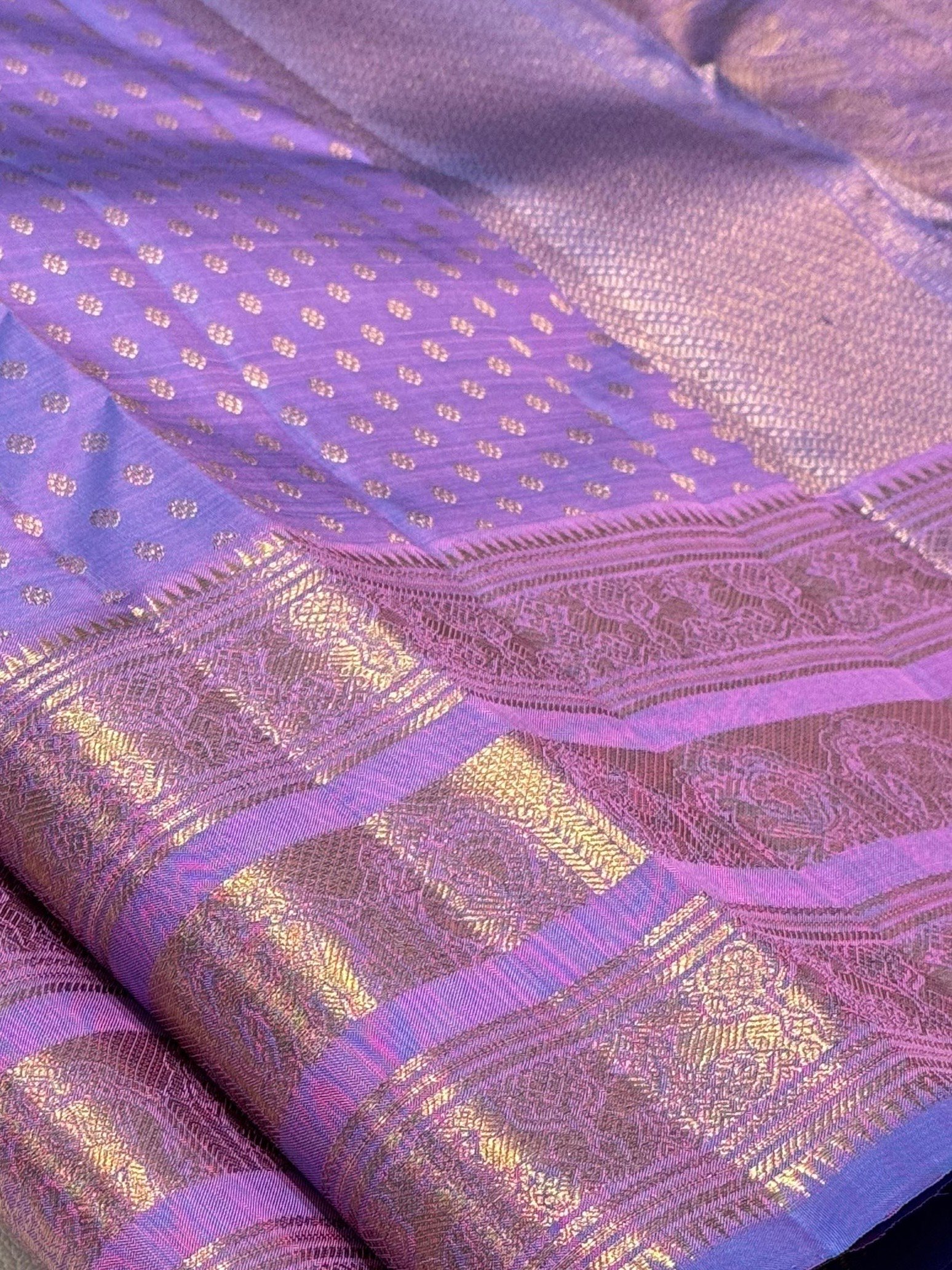 Mugdha: Lilac Pattu handloom Kanchipuram silk saree